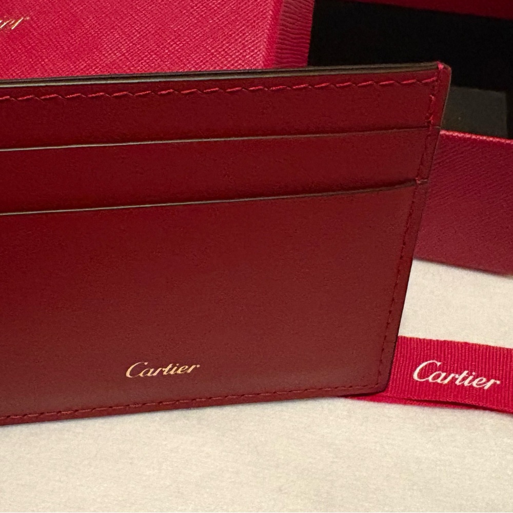 Cartier Crimson Leather Card Holder
